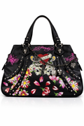 Ed Hardy Large Tote Bag Skull Heart Floral Studded Y2K Tattoo Style Purse