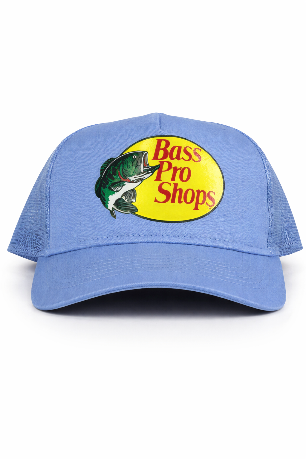 Bass Pro Shops Blue Trucker Hat Snapback Fishing Cap Adjustable Logo