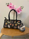 Cartera Ed Hardy Mujer | Bolso Fashion Print Negro con Correa Ajustable