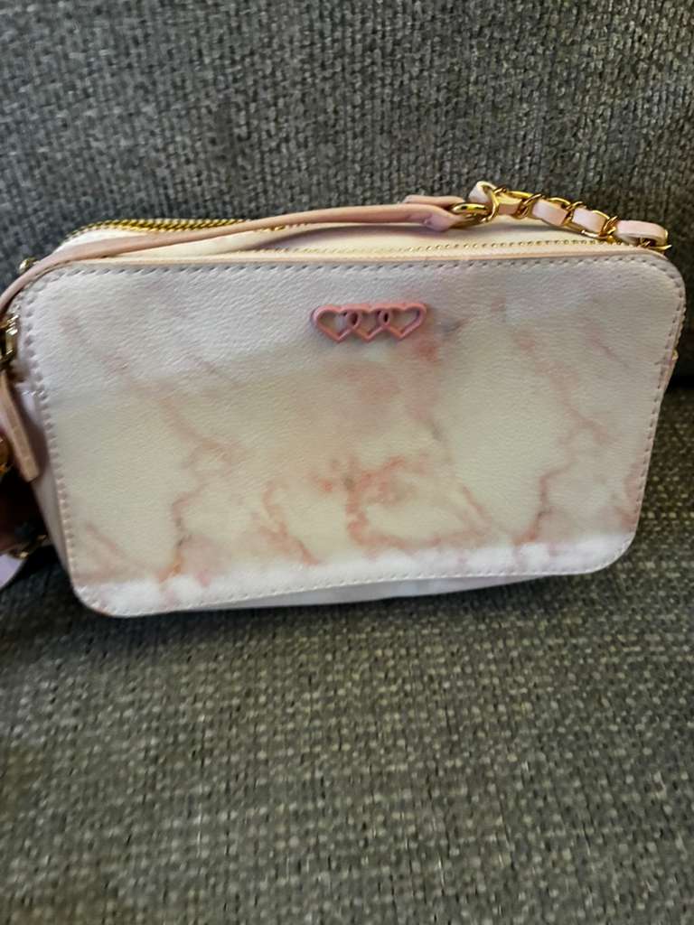 Claires Marble Pink Crossbody Bag | Elegant Women’s Shoulder Purse | Adjustable Strap