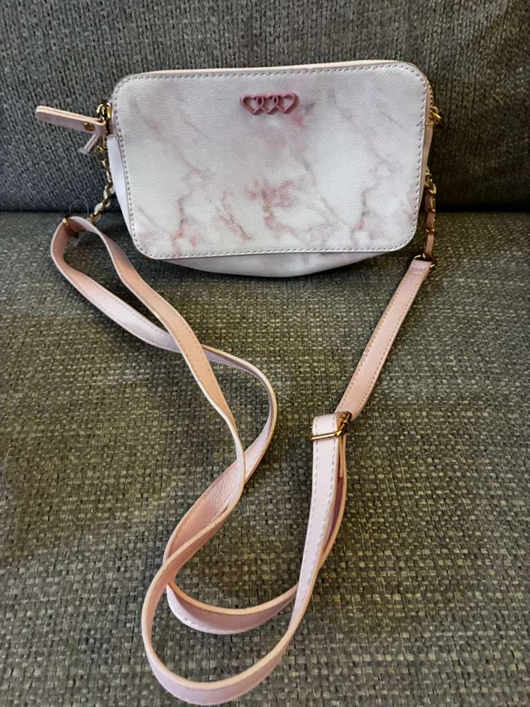 Claires Marble Pink Crossbody Bag | Elegant Women’s Shoulder Purse | Adjustable Strap